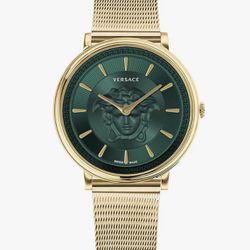 Versace Womens Green 38 mm V-Circle Medusa Watch