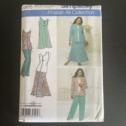Simplicity Sewing Pattern Size 10 - 18 Khaliah Ali Collection 3805