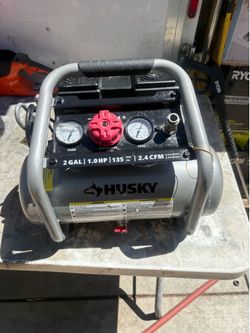 2 Gal. 135 PSI Portable Electric Oil-Free Quiet Jobsite Air Compressor with Dual Pressure Gauges and 1-Quick Coupler