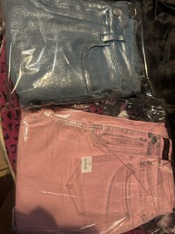 Sparkle Silver Jeans Pink & Blue