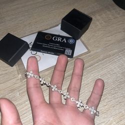 Moissiante star/chrome hearts bracelet 