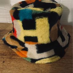 Colorful Fuzzy Faux Fur Bucket Hat
