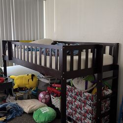 Twin size Loft bed with slide mattress not included