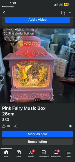 Pink Fairy Music Box  26c