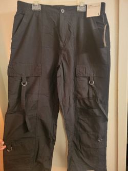New Ladies Sz L Cargo Pants, Black
