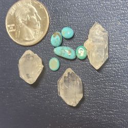 3 Herkimer,  5pcs. Turquoise Crystal Bundle 
