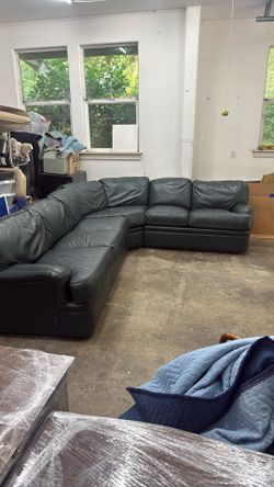 Leather Sectional by Hancock & Moore