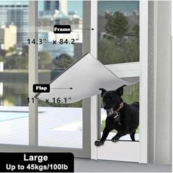 Large Pet Door For Sliding Glass Door With Clear Flap,