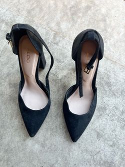 Aldo pointy closed toe suede heels