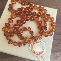 Real Baltic Amber Beaded Necklace