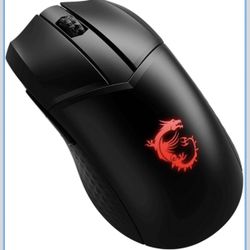 msi Clutch GM41 Lightweight Wireless Gaming Mouse & Charging Dock, 20,000 DPI, 60M Omron Switches, Fast-Charging 80Hr Battery, RGB Mystic Light, 6 Pro