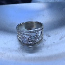 White Gold Baguette Diamond 14k Ring