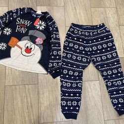 Christmas /Frosty the Snowman Christmas Family Matching Pajamas Snowflake and Snowman Print Mommy and Me Xmas Pjs for Couple