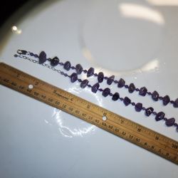 Wedding / Wedding / 925 STERLING SILVER AMETHYST NECKLACE, 21", VINTAGE,