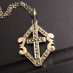 New Sterling Cross And Necklace