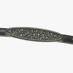 Black Rhinestone Oval Cuff Bracelet Elegant Minimalist Jewelry Pre Owned