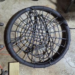 40 Black Spider Web Saucer Swing with Steel Frame