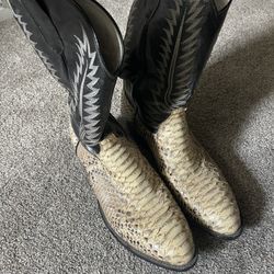 Python Snake Skin Boots Size 15