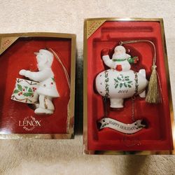 Lenox Annual Christmas Ornaments - 1999 & 2004