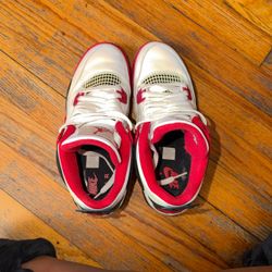 Air Jordan 4 White Red High-Top Sneakers