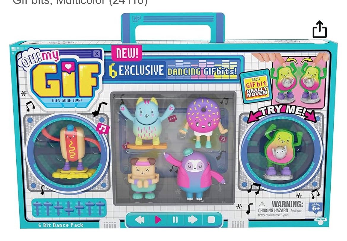 Oh! My Gif Moving Collectibles Toy with 6 Exclusive Dancing GIFbits, Multicolor