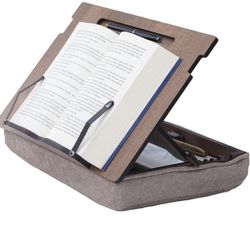 Vigo Walnut Book Stand with Storage - Multi-Purpose Cookbook and Recipe Holder for Reading and Kitchen Use