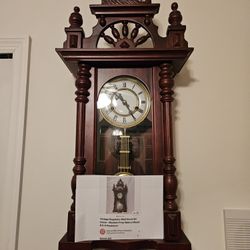 Vintage Regulator Wall Clock W/Horse