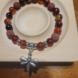 Beaded Natural Stones With Charm
