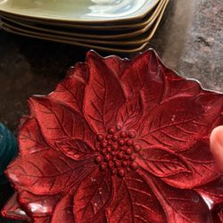 Set of Dining Plates - Flower Glass Plates