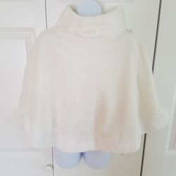 Girls White cape/ poncho