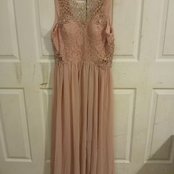 City Studio Size 15 Rose Gold Pink Formal Gown 
