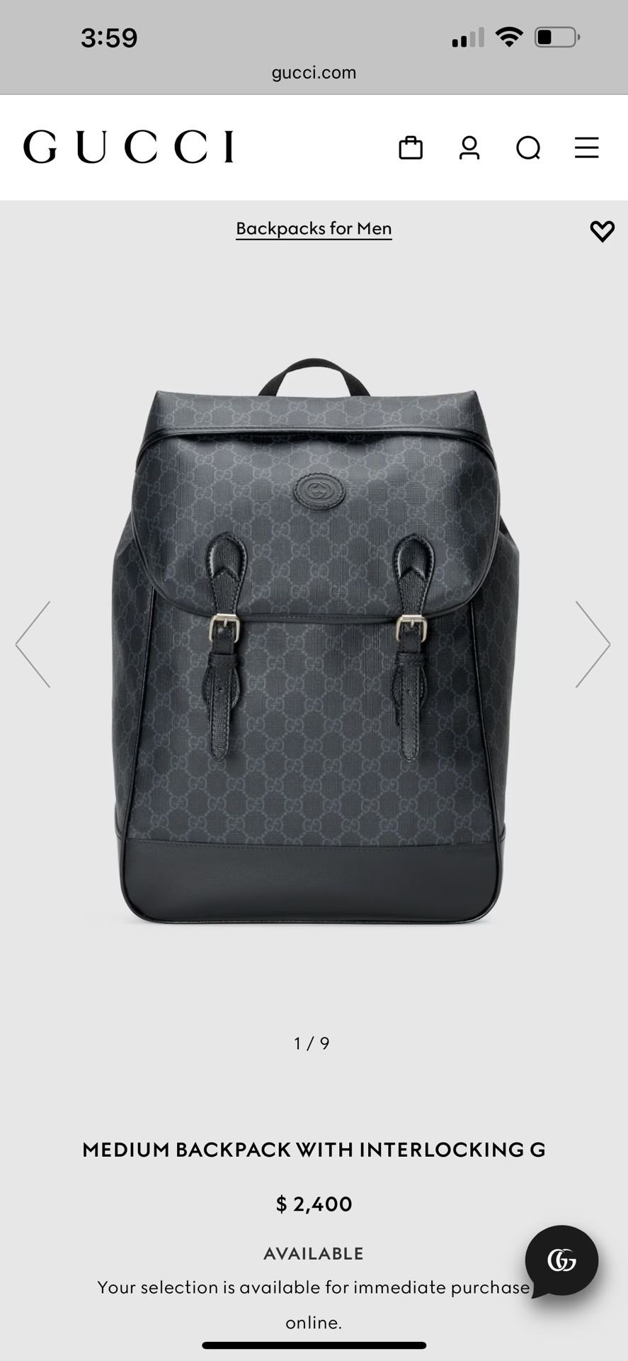 Gucci Backpack (Brand New In Original Box)