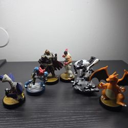 6 Amiibo Figure Lot - Ryu, Charizard, Metroid, Ganondorf, Falcon