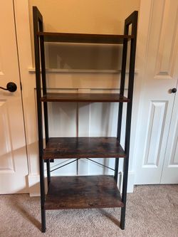 4 tier brown ladder shelf