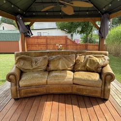 Buffalo Leather Curved Couch 