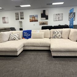 Beige Sectional Double Lounge Set - $0 Down Financing Available 
