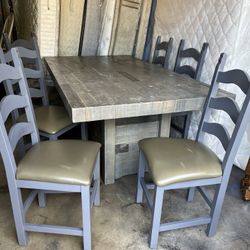 Comedor Rústico Con 6 Sillas 