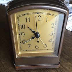 Pottery Barn Art Deco Analog Alarm Desk Clock 