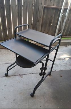 Sturdy metal computer desk.