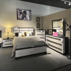 Beige 4PC Queen Bedroom Set