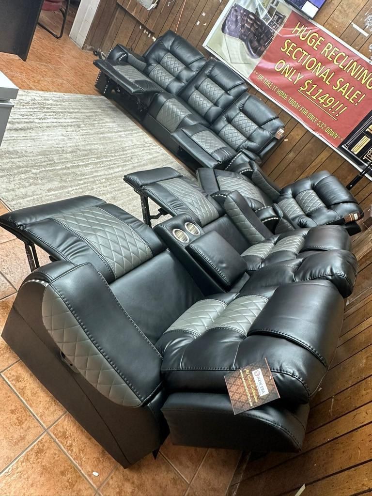 TWO TONE RECLINING SOFA SET