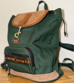 Vintage Mini Canvas Green Backpack
