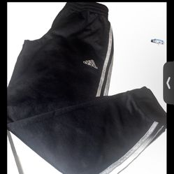 Boys Adidas Track Pants Size M (10-12) Black White