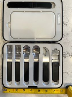 Vintage TWIN BIRD Japan 8-Piece Outdoor Travel Cutlery Set