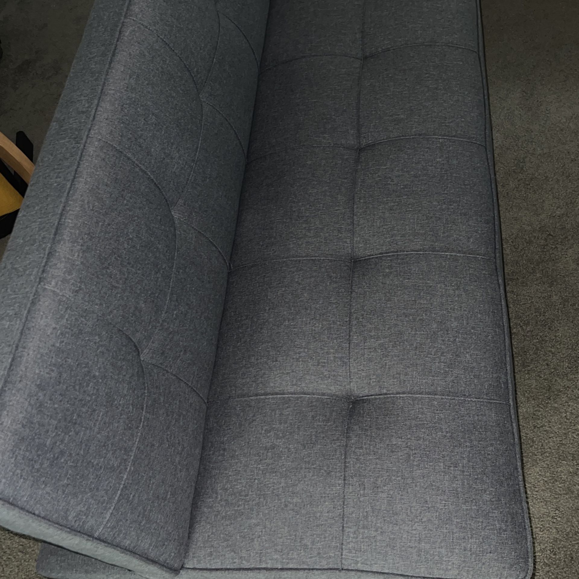 Serta Couch  Leather Futon, Light Grey