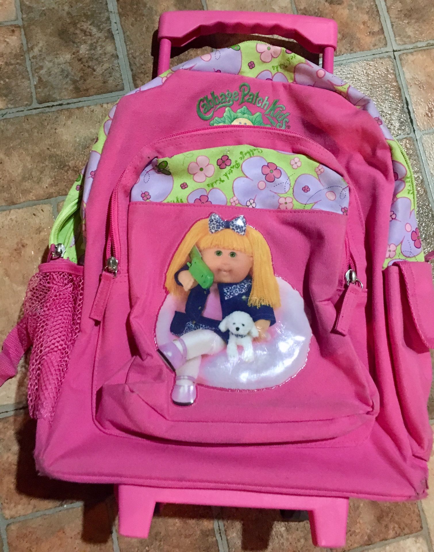 Adorable Cabbage Patch Rolling Bookbag/1st Travel Luggage with 4 Storage Areas!