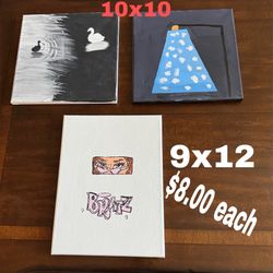 Hand-Painted Canvases for Sale (9x12 & 10x10)