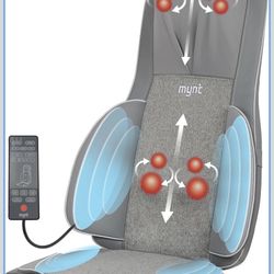 Mynt FSA Eligible HSA Approved Shiatsu Neck and Back Massager for Chair with 10 Deep Kneading Nodes, 2D & 3D Adjustable Back Massage with Heat, Portab