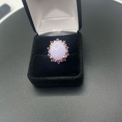 Amethyst and Jade Ring