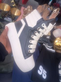 Black and White High-Top Sneakers